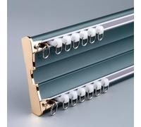 Rail de plafond personnalisable en aluminium robuste - Double rail de 1 à 5 m pour salon, salle de bain et chambre à coucher - Kit de séparation idéal pour un glissement fluide et une utilisation