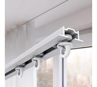 Rail de Plafond pour Rideaux occultants, kit de Rail pour Rideaux - Système de Rail de Plafond de 4,8 m avec glissières Invisibles, Support encastré pour Salon et Cuisine - Barre de Rideau e