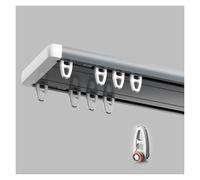 Rail de Plafond pour Rideaux, Rail Double réglable Robuste, Fixation au Plafond, 70-600 cm, Ensemble de Rails en Aluminium pour Chambre/fenêtre/hôtel, Installation Facile, Fonctionnement sil