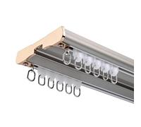 Rail de plafond robuste à double rangée pour cloisons de séparation de pièce et intimité - 1,5 m - Gris - Idéal pour les espaces ouverts, la décoration d'intérieur et les solutions d'intimité