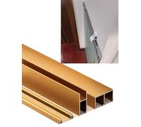 Rail de porte coulissante en verre de 8 mm - Roulette silencieuse en aluminium for armoire, penderie et bibliothèque, installation facile(Gold,94.5in/240cm)