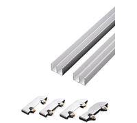 Rail de porte coulissante en verre, design à double voie, installation facile pour panneaux en verre et acrylique