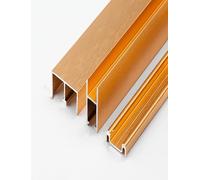 Rail de porte coulissante en verre en forme de montagne, ensemble de trois pièces for un fonctionnement fluide, for vitrines et bibliothèques(Gold,150cm/59.1")