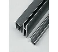 Rail de porte coulissante en verre en trois parties, renforcé, accessoires de rail de coulissement for vitrines et bibliothèques(Gun,100cm/39.4")