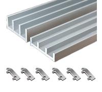 Rail de porte coulissante triple en aluminium for 3 portes de placard vitrées, rail robuste for porte moustiquaire coulissante d'armoire.(7.2 ft/220 cm)