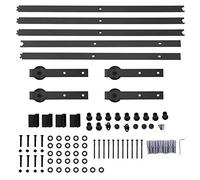 Rail de porte de grange de 4,8 m - Facile à installer en acier au carbone pour portes coulissantes - Convient pour une utilisation intérieure et extérieure