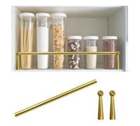 Rail de Protection Barres de Sécurité pour Étagères de Cuisine (20-100cm), Ensemble de Barrières de Sécurité Métalliques Polyvalentes pour Étagères avec Accessoires(Gold-B,40cm/15.7")