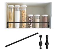 Rail de Protection Barres de Sécurité pour Étagères de Cuisine (20-100cm), Ensemble de Barrières de Sécurité Métalliques Polyvalentes pour Étagères avec Accessoires(Black-C,40cm/15.7")