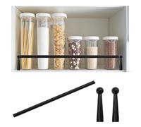 Rail de Protection Barres de Sécurité pour Étagères de Cuisine (20-100cm), Ensemble de Barrières de Sécurité Métalliques Polyvalentes pour Étagères avec Accessoires(Black-B,40cm/15.7")