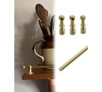 Rail de Protection D'éTagèRe Barres de Garde-corps en Laiton Non Verni avec Poteaux, Barre de Fixation pour Étagères de Placards de Cuisine, Barrière Anti-basculement(1 Pack,56in/142.2cm)