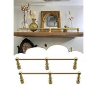 Rail de Protection D'éTagèRe Barres de Protection en Laiton pour Étagères Décoratives, Barres de Sécurité Anti-basculement (lot de 1, 2, 3, 4 Ou 5), Barrière Tubulaire(2 Pack,56in/142.2cm)