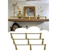 Rail de Protection D'éTagèRe Barres de Protection en Laiton pour Étagères Décoratives, Barres de Sécurité Anti-basculement (lot de 1, 2, 3, 4 Ou 5), Barrière Tubulaire(3 Pack,56in/142.2cm)