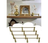 Rail de Protection D'éTagèRe Barres de Protection en Laiton pour Étagères Décoratives, Barres de Sécurité Anti-basculement (lot de 1, 2, 3, 4 Ou 5), Barrière Tubulaire(4 Pack,56in/142.2cm)
