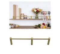 Rail de Protection D'éTagèRe Barres de Protection pour Étagères et Placards, Installation Facile Rails en Laiton Basculants pour Étagères et Placards Kit de Barrière Tubulaire(Style-B,60cm(23 5/8"))