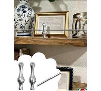 Rail de Protection D'éTagèRe Barres de Sécurité Flottantes pour Baignoires de Salle de Bain, Barres de Support/Rails de Galerie en Laiton Brut, Barrière Tubulaire(Silver-A,14in/35.5cm)