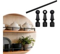 Rail de Protection D'éTagèRe Décoration Étagère Protection Rail, Galerie Barrière Ensemble, Armoire Sécurité Garde-corps, Antirouille Anti-basculement Barrière Barre(Black A,12in/30cm)