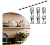 Rail de Protection D'éTagèRe Décoration Étagère Protection Rail, Galerie Barrière Ensemble, Armoire Sécurité Garde-corps, Antirouille Anti-basculement Barrière Barre(Silver B,38in/97cm)