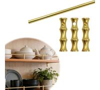 Rail de Protection D'éTagèRe Décoration Étagère Protection Rail, Galerie Barrière Ensemble, Armoire Sécurité Garde-corps, Antirouille Anti-basculement Barrière Barre(Gold C,26in/66cm)