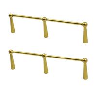 Rail de Protection D'éTagèRe Ensemble de 2 Barres de Protection pour Étagères, Rails Sécurité Aluminium Doré Poli, Barrière Tubulaire Protection Armoires Vin Étagères Épices(Style B,75cm/29.5in)