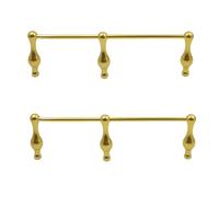 Rail de Protection D'éTagèRe Ensemble de 2 Barres de Protection pour Étagères, Rails Sécurité Aluminium Doré Poli, Barrière Tubulaire Protection Armoires Vin Étagères Épices(Style C,85cm/33.5in)