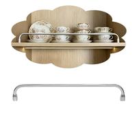 Rail de Protection D'éTagèRe Garde-corps de Sécurité pour Étagères en Bois, Protection de Bord avec Supports, Barre Tubulaire Ronde Style Vintage, Protège Contre Les Chutes(Silver,75cm/29.5in)