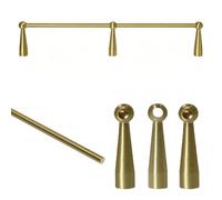Rail de Protection D'éTagèRe Longue Rambarde en Laiton pour Étagère Décorative, Ensemble de Rambarde en Laiton Massif avec 3 Barreaux, Barre De Tringle Inclinable pour Armoires(Style B,31in/79cm)