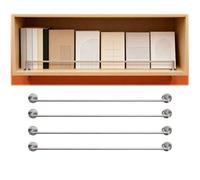 Rail de Protection D'éTagèRe Personnalisable Longueur Étagère Protection Rail, Barrière ronde Barre Avec vis, Acier inoxydable Antidérapante Barre Pour Étagères ouvertes/Vitrines(46cm)