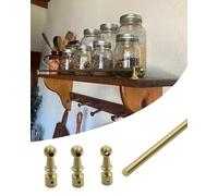 Rail de Protection D'éTagèRe Quincaillerie pour Étagères de Cuisine Tubulaires, Risque de Basculement ; Barreaux de Garde-corps Décoratifs avec Embouts et Centre(1 Pack,56in/142.2cm)