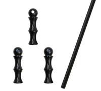 Rail de Protection D'éTagèRe Rail de Sécurité Métallique pour Étagères, Quincaillerie Décorative pour Balustrades D'étagères, Kit de Rail Fixation Murale Étagères avec 3 Montants(Black-B,64in/163cm)