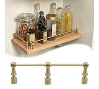 Rail de Protection etagere Barres De Sécurité Décoratives Pour Étagères En Bois, Garde-corps En Laiton Pour Étagère Murale Flottante/Bibliothèque/Buffet/Bureau(Long 62in/157cm)
