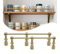 Rail de Protection etagere Barres En Laiton Pour Étagères À 3 Barreaux, Garde-corps Décoratif Pour Vitrine, Objets De Collection Et Bibliothèque(Set of 2,Long 40in/102cm)