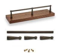 Rail de Protection ÉTagèRe en Laiton, Barre Anti Chute Étagère, Garde-corps pour Armoire, Barre de Galerie Décorative, Tige de Retenue Antichute en Laiton Massif pour Bois(Bronze,87in/221cm)