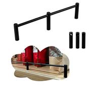 Rail de Protection etagere Ensemble De Rails De Galerie Basculants En Acier Inoxydable Noirs, Barres De Garde-corps En Métal Antichute Pour Étagère Flottante(1 Pc,Long 22in/56cm)