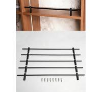 Rail de protection for étagère de gondole 5 pièces, 12 14 16 20 22 24 26 28 30 36 38 pouces, clôture métallique anti-chute, for étagères à chaussures, bibliothèques, entrées, étagères(Black,22in/56cm)