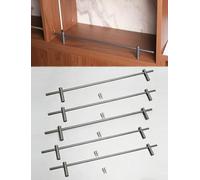 Rail de protection for étagère de gondole 5 pièces, 12 14 16 20 22 24 26 28 30 36 38 pouces, clôture métallique anti-chute, for étagères à chaussures, bibliothèques, entrées, étagères(Gray,22in/56cm)