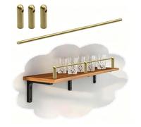 Rail de Protection Rail de Support en Laiton pour Bureau Mural Suspendu, Kit de Barres Anti-basculement Dorées de Style Vintage pour Protéger Contre les Chutes(B,51cm/20.1")