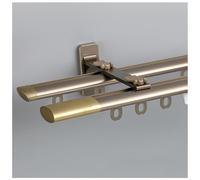 Rail De Rideau À Double Rail, Tringle À Rideaux En Alliage D'aluminium Avec Rail, Roulette, Matériel D'installation Et Embout(Champagne,10.2FT/310CM)