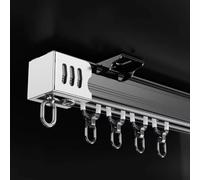 Rail de rideau à montage au plafond, raccords de tringle à rideau droite for baie vitrée, rail de rideau coulissant for l'intimité de l'hôpital/zone.(Black,91.5cm (3ft))
