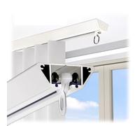 Rail De Rideau Auto-adhésif Avec Avec Roues Dentées À Double Axe, Rail De Rideau En Aluminium Montée Au Plafond Ultra-mince Rail De Rideau Sans Perçage Pour Séparateur De Pièce Salon Chambre(Blanc,300