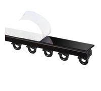 Rail de rideau auto-adhésif réglable de 15 m pour plafond ou mur Installation sans dommage Idéal pour chambre à coucher, placard de douche et camping-car Noir