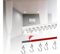 Rail de rideau autocollant - Support mural sans perçage pour séparateur de pièce, rideau de douche, supports de tringle à rideaux pour salle de bain, cuisine, salon (4,50 m)