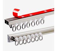 Rail De Rideau Autocollante De Plafond Ou De Mur, Rails De Rideaux en Aluminium, Longueur 60-260 cm, Séparateur De Pièce avec Rideau De Rail Muet, pour Salon, Salle De Bains, Chambre (Color : Wall Mo