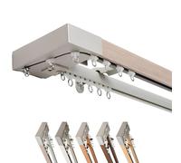 Rail De Rideau - Barre Double Pour Rideaux Occultants, Kit De Tringle À Rideau Murale En Aluminium Pour Séparation De Fenêtre, Douche, Salle De Bain, Balcon(Gray,130cm/4.26ft)