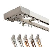 Rail De Rideau - Barre Double Pour Rideaux Occultants, Kit De Tringle À Rideau Murale En Aluminium Pour Séparation De Fenêtre, Douche, Salle De Bain, Balcon(Blanc,240cm/2 * 120cm)