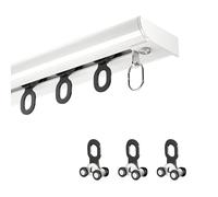 Rail de rideau blanc ultra-fin, alliage d'aluminium, coulissant flexible et silencieux, rail de fenêtre flottant invisible, 2,5 m pour plus d'intimité et de blocage de la lumière dans les es