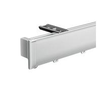 Rail De Rideau Caché Au Plafond, Kit De Rail En Alliage D’Aluminium Robuste Avec Roulettes Et Accessoires De Montage Pour Fenêtres En Baie, Balcon, Mur Ou Plafond(White ceiling,230cm(2*115cm))