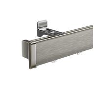 Rail De Rideau Caché Au Plafond, Kit De Rail En Alliage D’Aluminium Robuste Avec Roulettes Et Accessoires De Montage Pour Fenêtres En Baie, Balcon, Mur Ou Plafond(Gray wall,260cm(2*130cm))