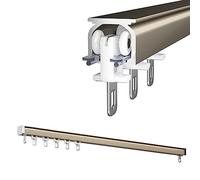Rail de rideau coulissant en aluminium for montage au plafond, accessoires de décoration for balcon, tringles à rideaux silencieuses et rails à rideaux, systèmes de rideaux coulissants(Black - Ceiling