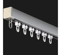 Rail de rideau coulissant en aluminium sans couture de 3,5 m pour camping-car, hôpital, rail de plafond facile à installer, couleur argentée et solution élégante