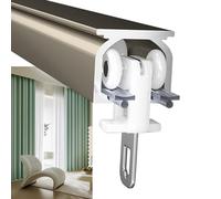 Rail de rideau coulissant silencieux - 1 m à 6 m - Réglable - En aluminium - Avec crochets - Parfait pour l'intérieur et l'extérieur - Séparateurs de pièce et décoration d'intérieur